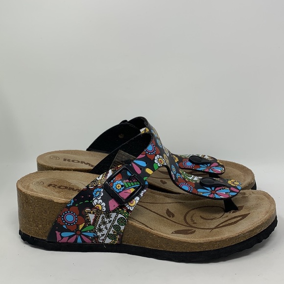 Romika floral cork wedge sandals - Picture 2 of 12